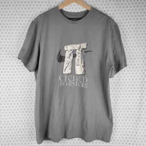Nike "Etched in History" Men's Size XL T Shirt Gray Greek Design EUC